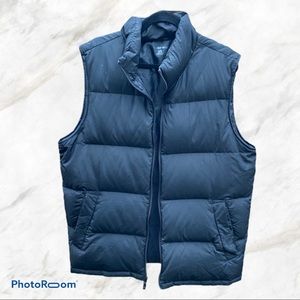 Men’s Lands End black Down Puffer Vest size L Tall